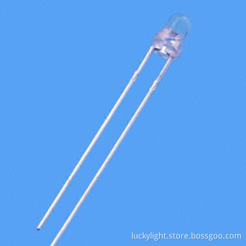 LED 3mm White with Water Clear Lens, 30°, Super Bright, RoHS-compliant